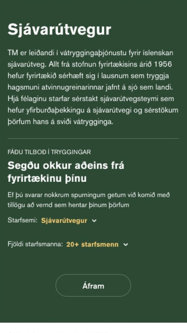 Tm vefurinn í síma